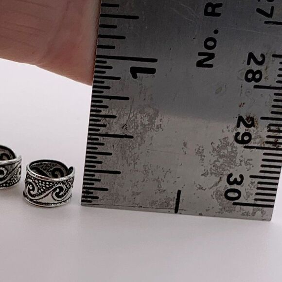 Ear cuff, pair, 925 solid sterling silver, brutalist, Celtic, boho, NWOT - Picture 2 of 13
